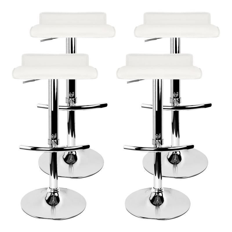 Artiss Set of 4 PU Leather Wave Style Bar Stools - White - Sale Now