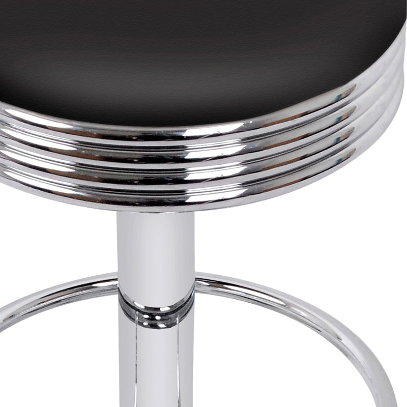 Artiss Set of 4 PU Leather Backless Bar Stools - Black and Chrome - Sale Now