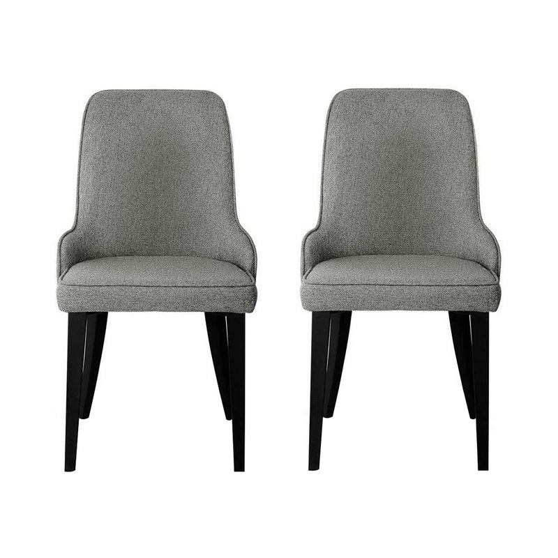 Artiss Set of 2 Fabric Dining Chairs - Grey - Sale Now