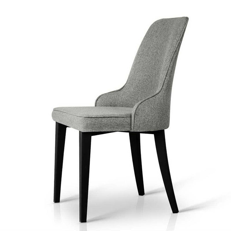 Artiss Set of 2 Fabric Dining Chairs - Grey - Sale Now