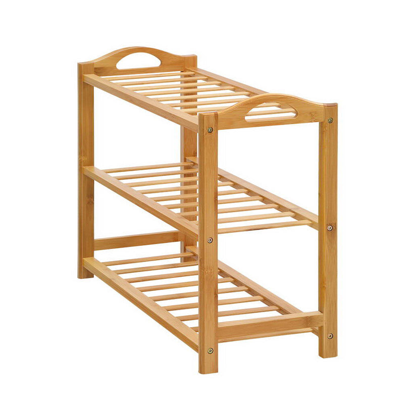 Artiss 3 Tiers Bamboo Shoe Rack Storage Organiser Wooden Shelf Stand Shelves - Sale Now