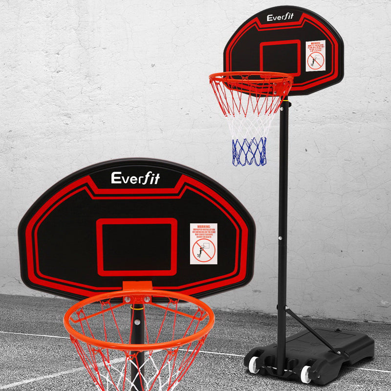 Everfit 2.1M Adjustable Portable Basketball Stand Hoop System Rim Black - Sale Now