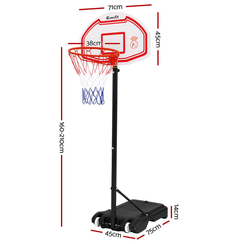 Pro Portable Basketball Stand System Hoop Height Adjustable Net Ring - Sale Now