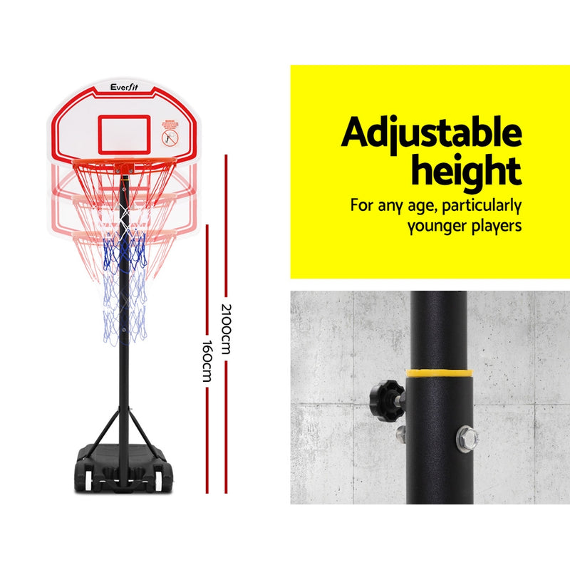 Pro Portable Basketball Stand System Hoop Height Adjustable Net Ring - Sale Now