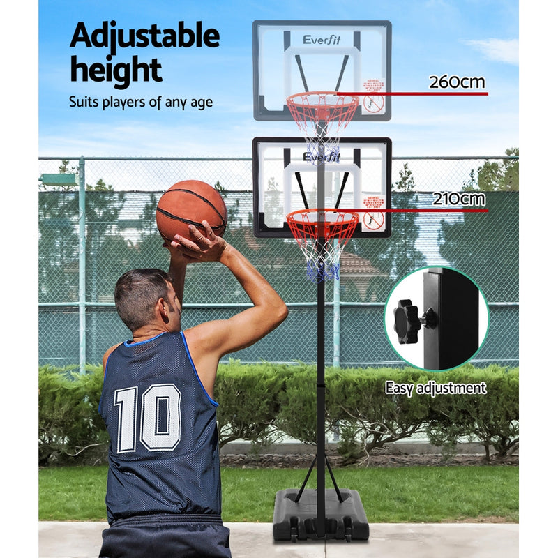 Everfit Adjustable Portable Basketball Stand Hoop System Rim - Sale Now