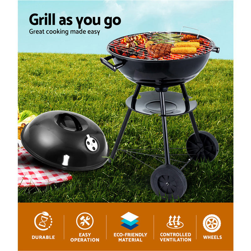 Grillz Charcoal BBQ Smoker Drill Outdoor Camping Patio Barbeque Steel Oven - Sale Now