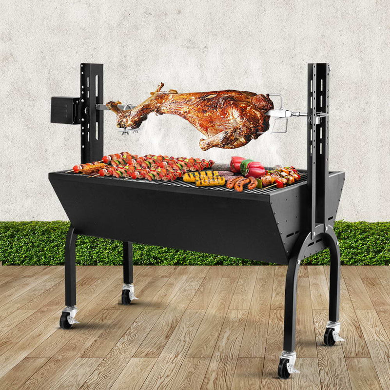 Grillz Electric Rotisserie BBQ Charcoal Smoker Grill Spit Roaster Outdoor Burner - Sale Now