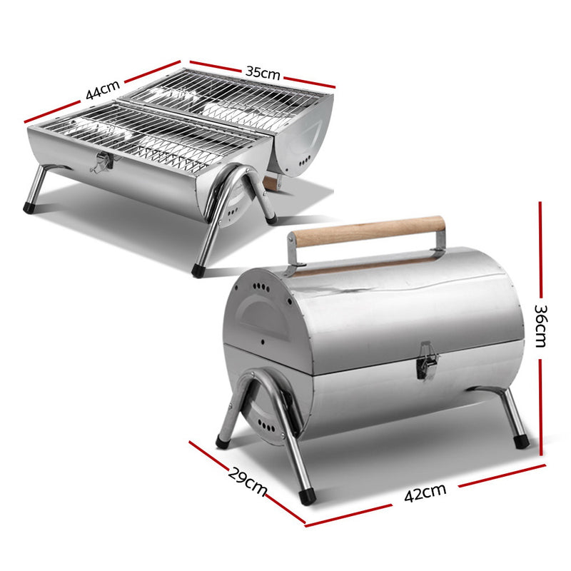 Grillz Portable BBQ Drill Outdoor Camping Charcoal Barbeque Smoker Foldable - Sale Now