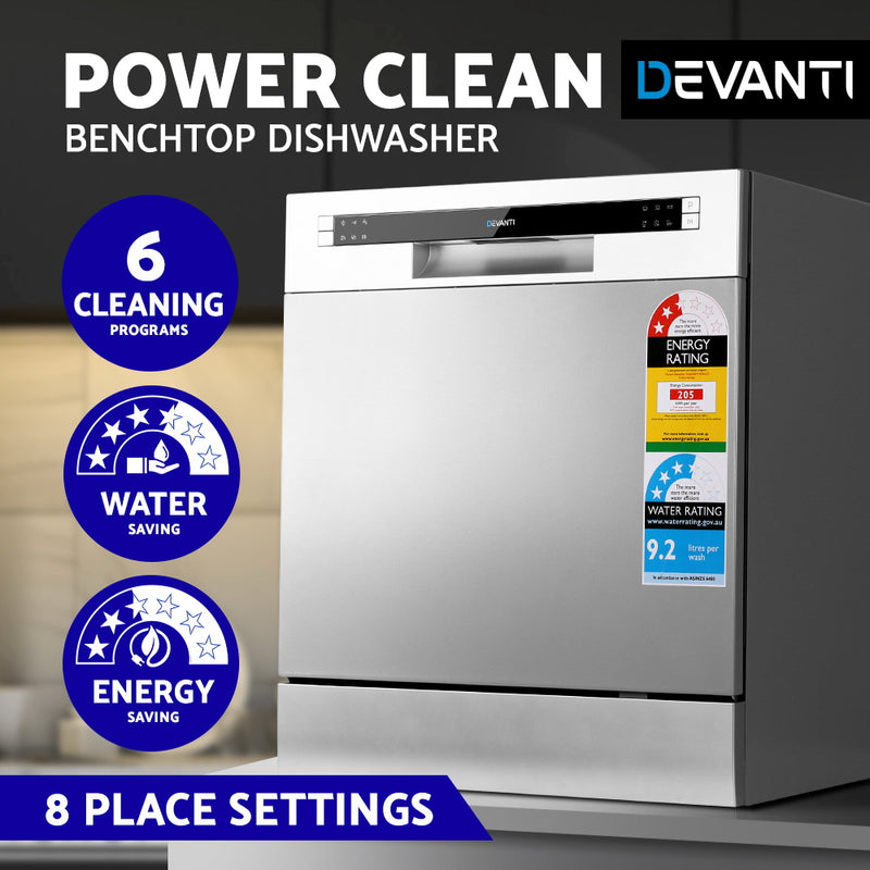 Devanti Benchtop Dishwasher 8 Place Setting - Sale Now