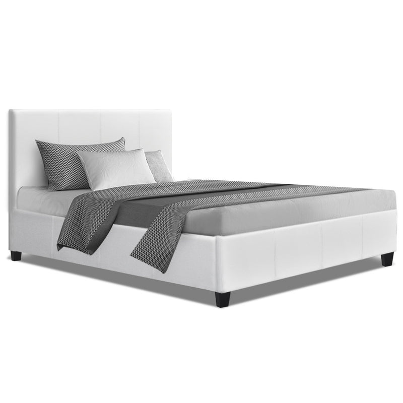 Artiss Neo Bed Frame PU Leather - White King Single