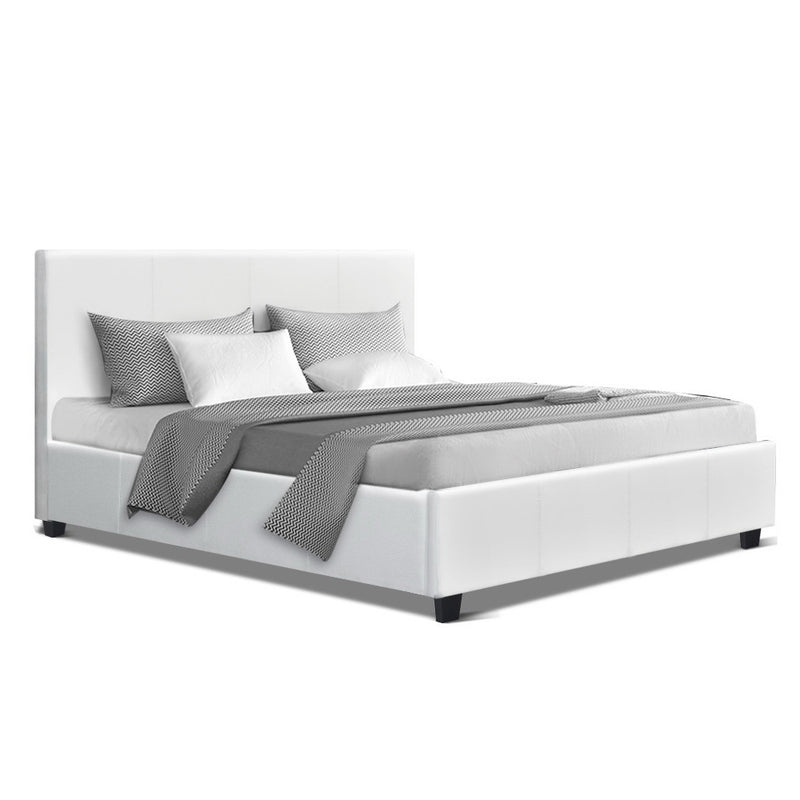 Artiss Neo Bed Frame PU Leather - White Queen