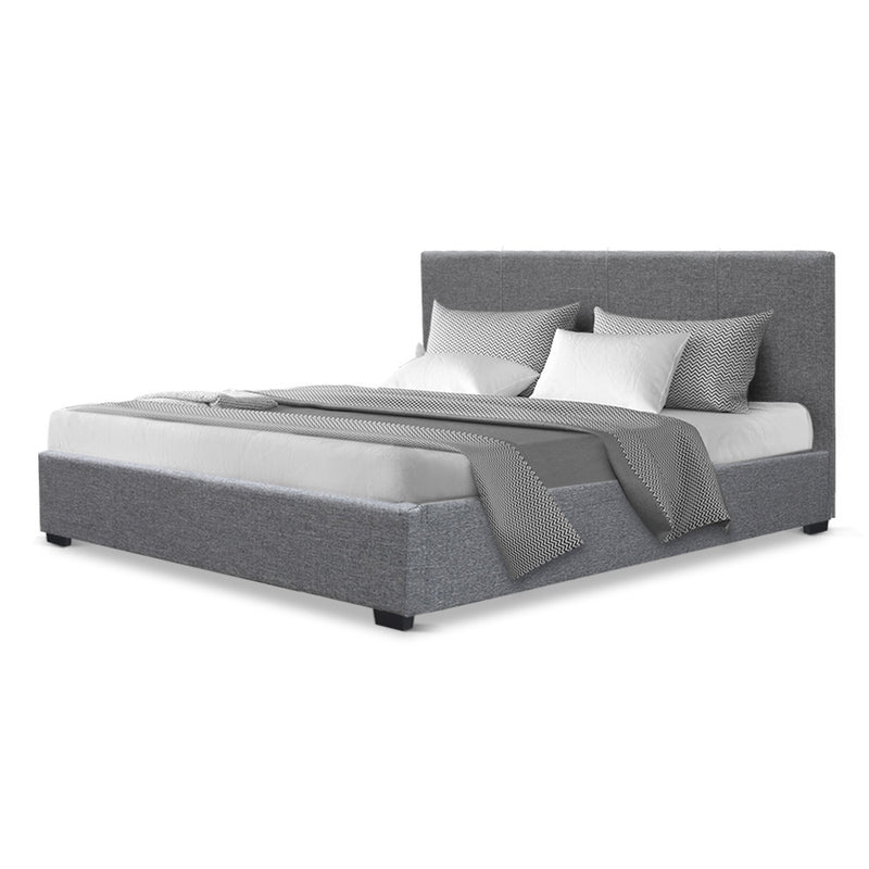 Artiss Nino Bed Frame Fabric - Grey Double - Sale Now