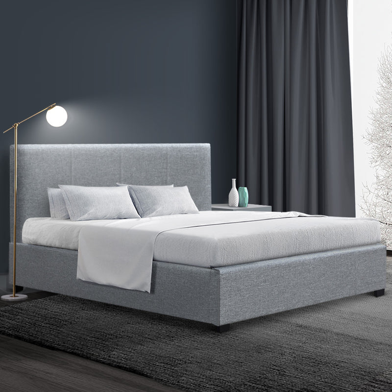 Artiss Nino Bed Frame Fabric - Grey Queen - Sale Now