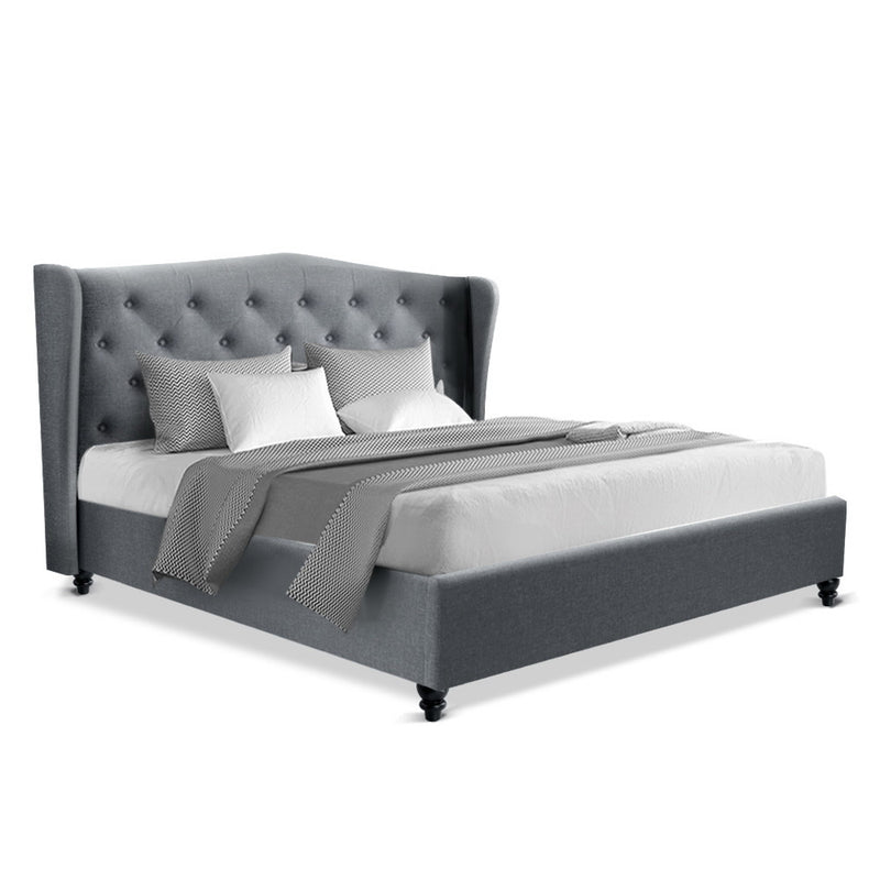 Artiss Pier Bed Frame Fabric - Grey Queen
