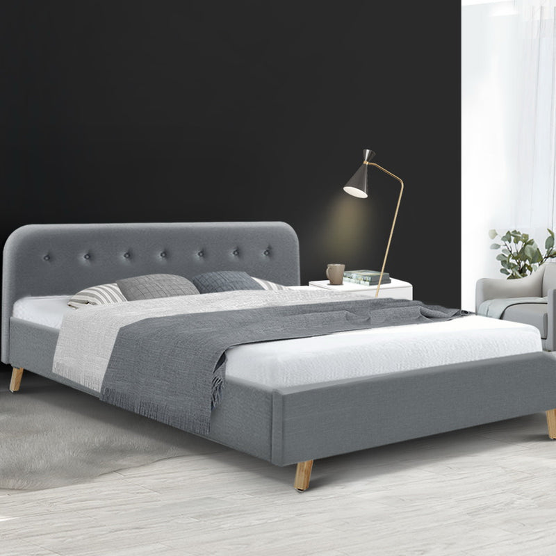 Artiss Pola Bed Frame Fabric - Grey King - Sale Now