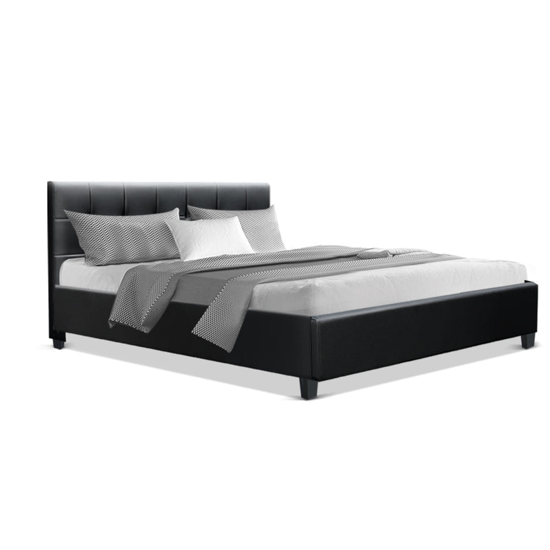 Artiss Soho Bed Frame PU Leather- Black Queen