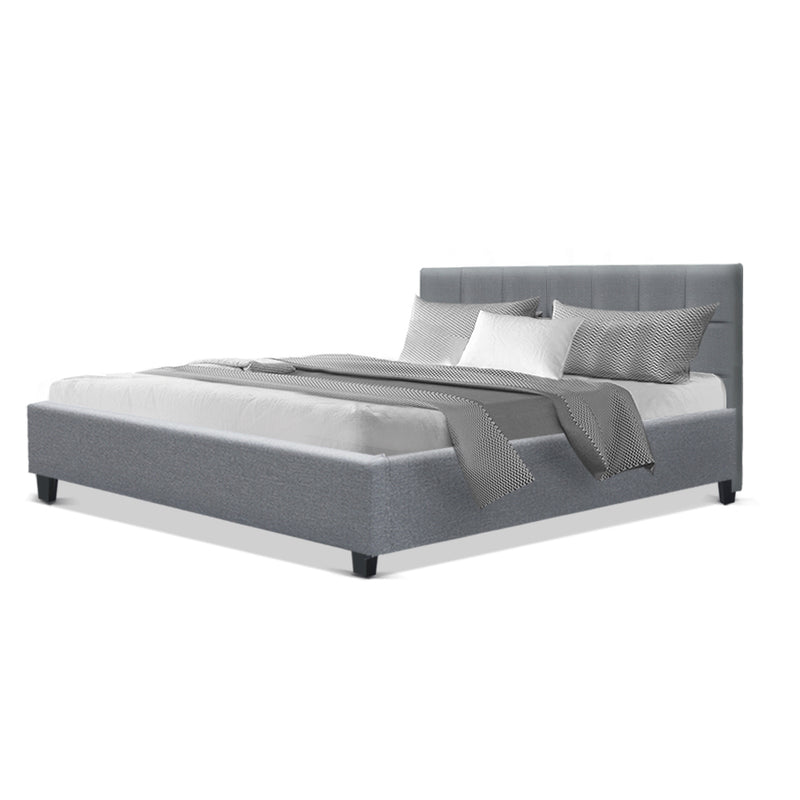 Artiss Soho Bed Frame Fabric- Grey Queen - Sale Now