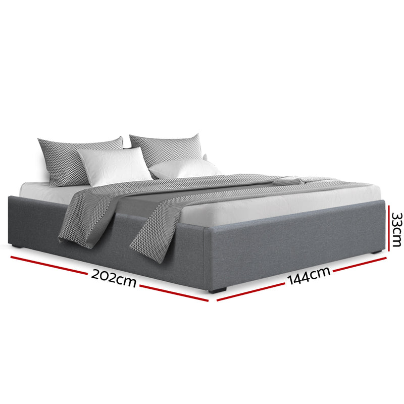Artiss Double Full Size Gas Lift Bed Frame Base With Storage Platform Fabric - Sale Now