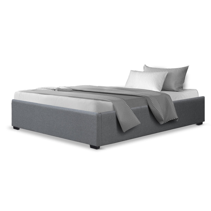 Artiss King Single Size Gas Lift Bed Frame Base With Storage Platform Fabric - Sale Now