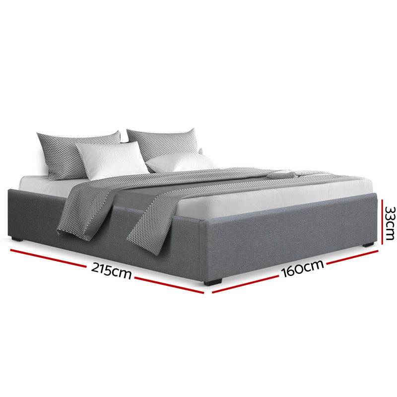 Artiss Queen Size Gas Lift Bed Frame Base With Storage Platform Fabric - Sale Now