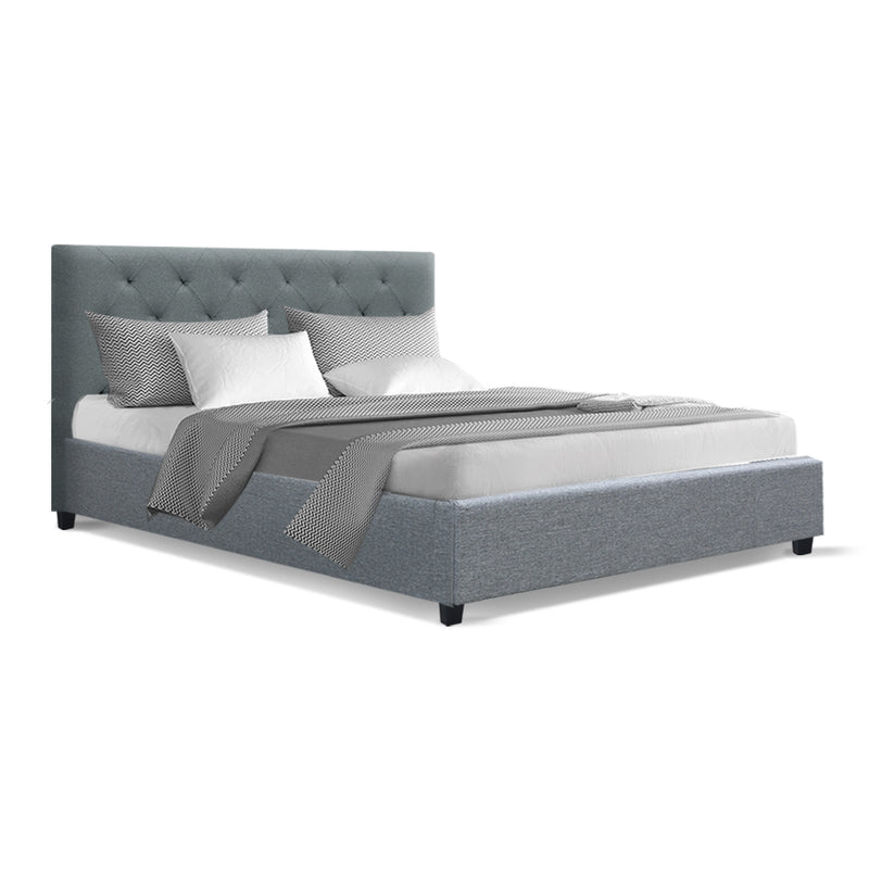 Artiss Van Bed Frame Fabric - Grey Double
