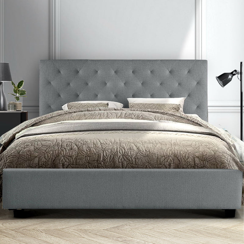 Artiss Van Bed Frame Fabric - Grey King - Sale Now