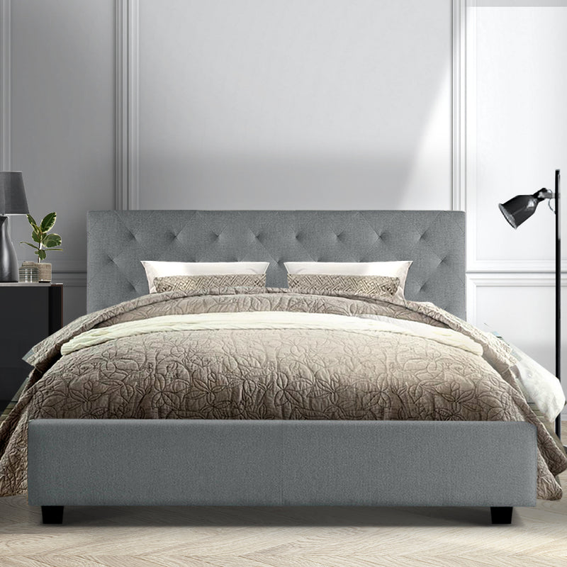 Artiss Van Bed Frame Fabric - Grey King - Sale Now