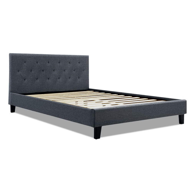 Artiss Vanke Bed Frame Fabric- Charcoal Double