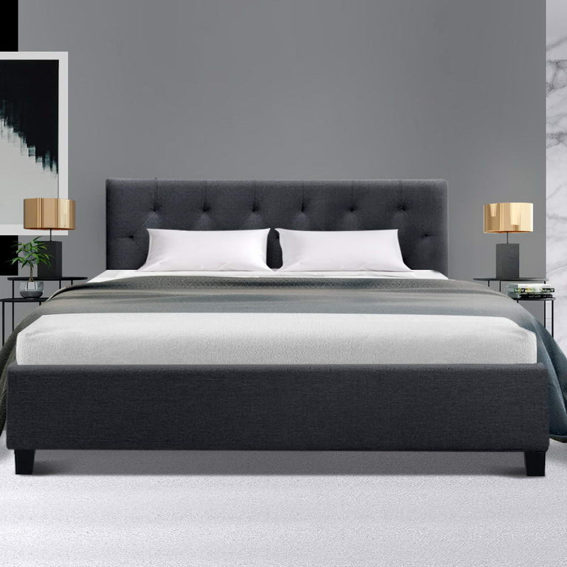 Artiss Vanke Bed Frame Fabric- Charcoal Double - Sale Now