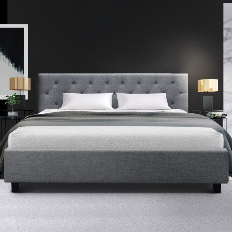 Artiss Vanke Bed Frame Fabric- Grey King - Sale Now