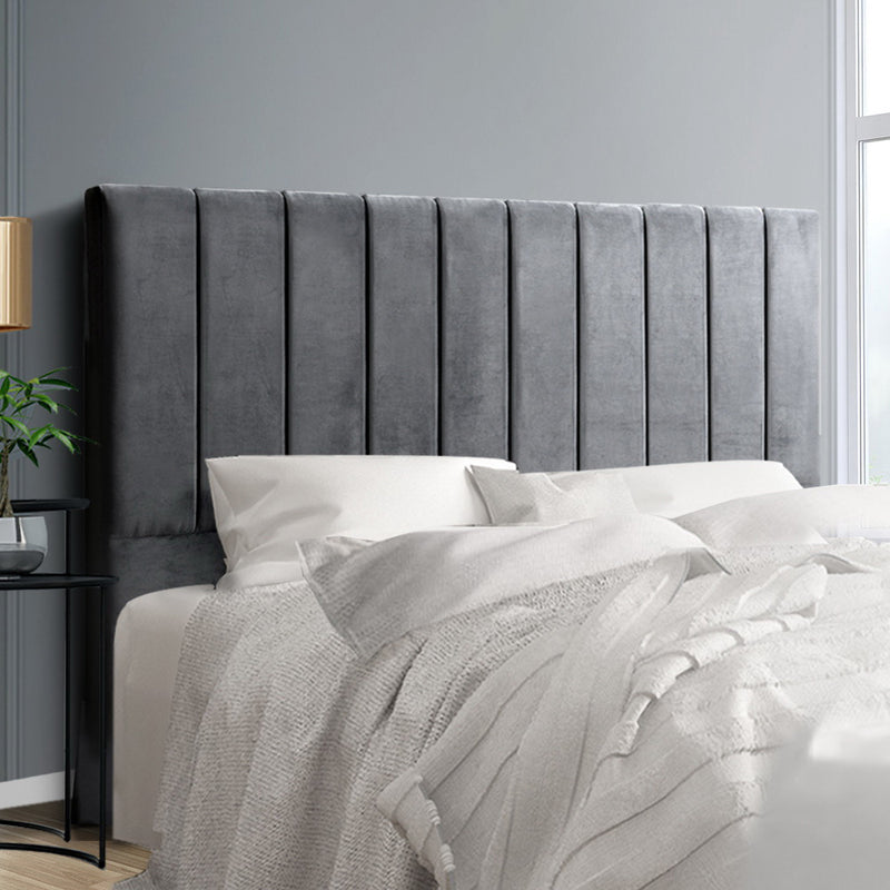 Artiss King Size Fabric Bed Headboard - Grey - Sale Now
