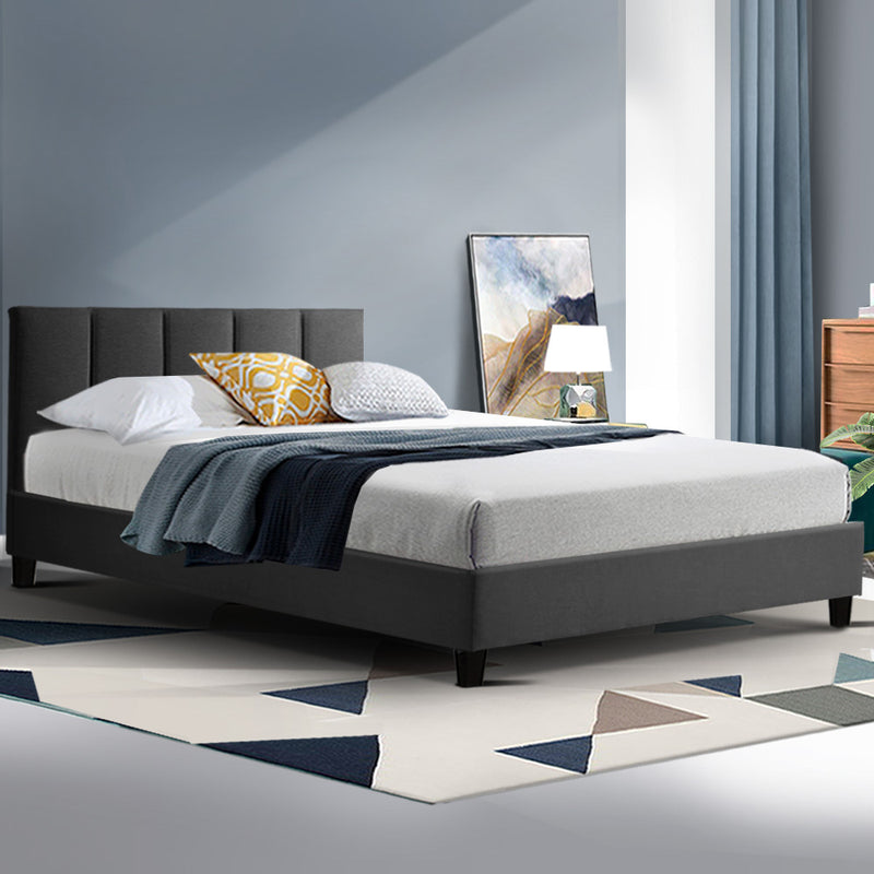 Artiss Anna Bed Frame Fabric - Charcoal King Single - Sale Now