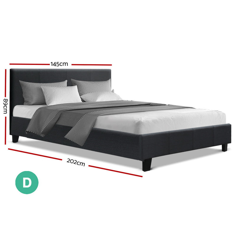 Artiss Neo Fabric Bed Frame - Charcoal Double - Sale Now