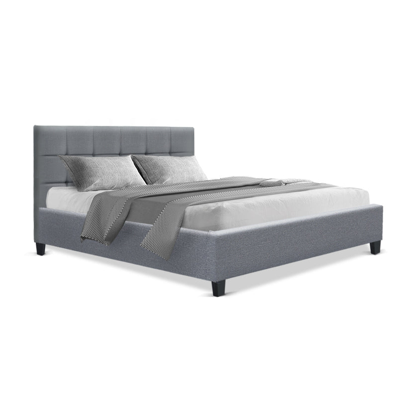 Soho Bed Frame Fabric - Grey Double