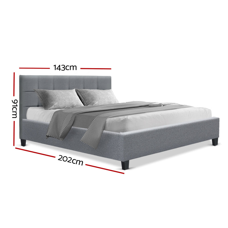 Soho Bed Frame Fabric - Grey Double - Sale Now