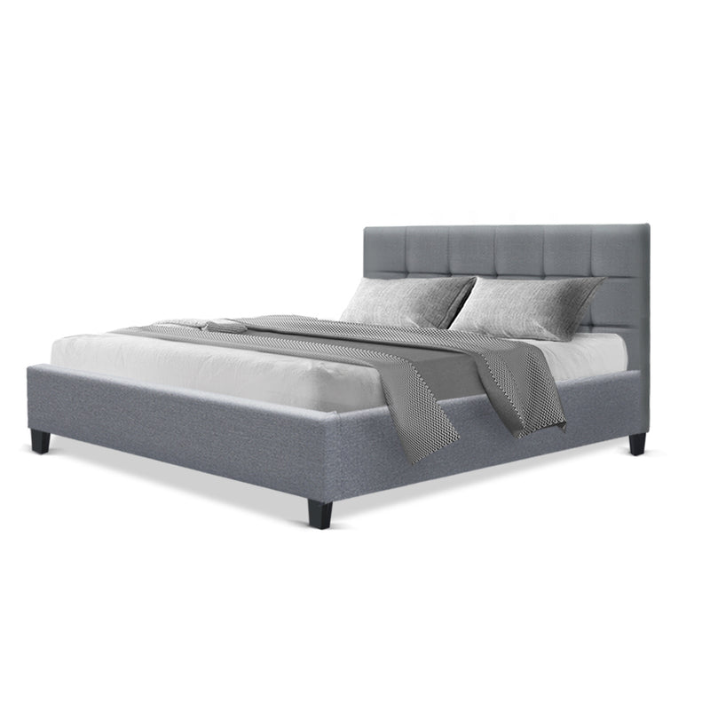 Soho Bed Frame Fabric - Grey Double - Sale Now