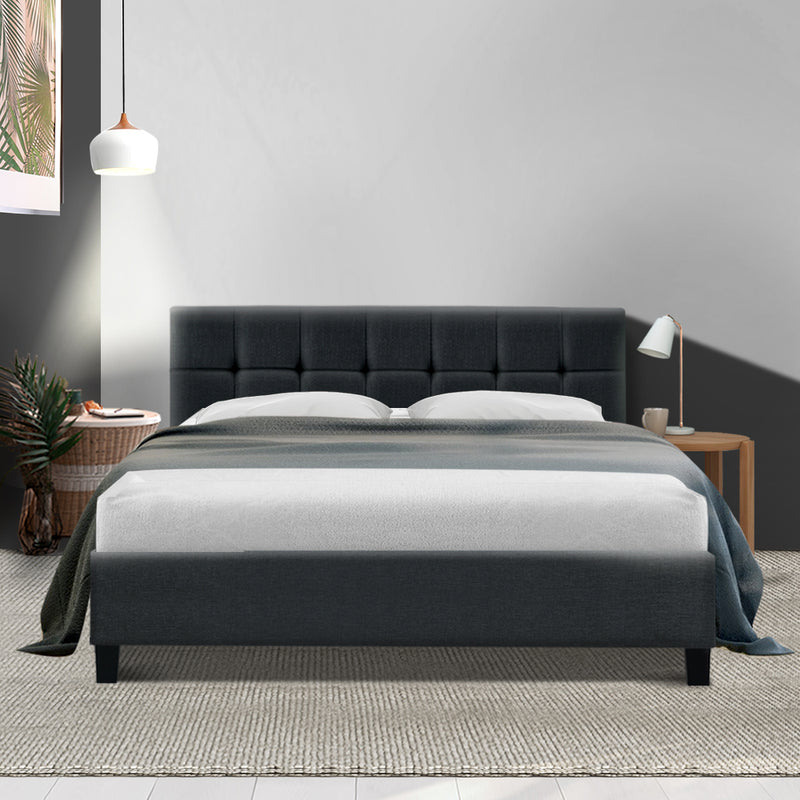Artiss Soho Bed Frame Fabric- Charcoal Queen - Sale Now