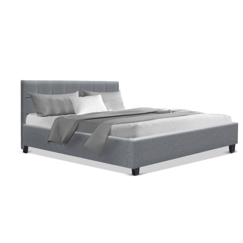 Soho Bed Frame Fabric - Grey Queen