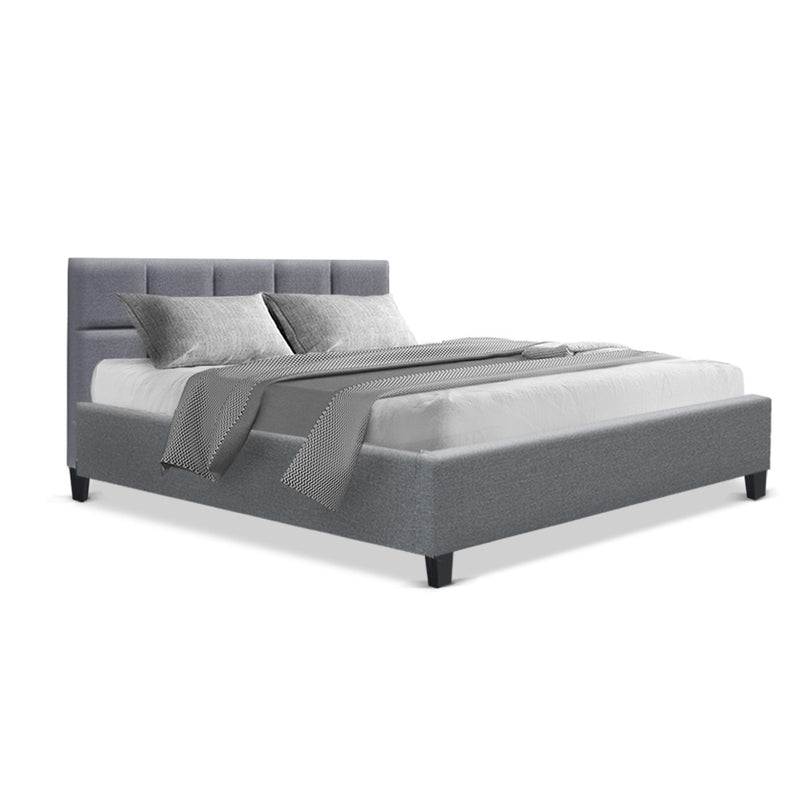 Tino Bed Frame Fabric - Grey Double