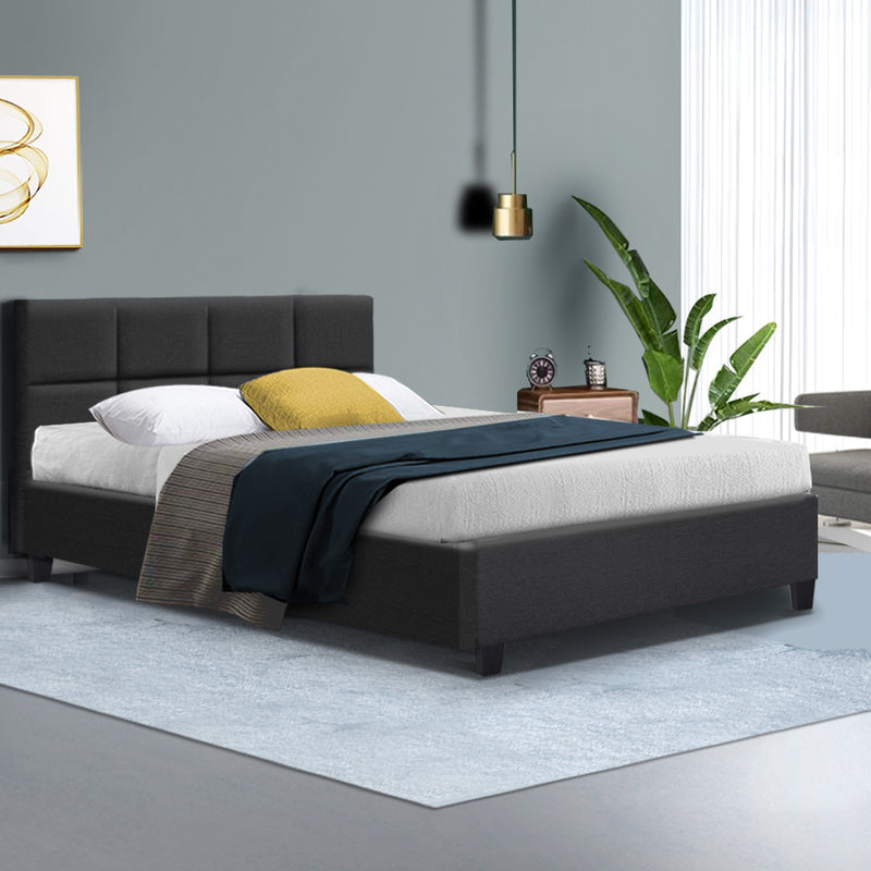 Tino Bed Frame Fabric - Charcoal King Single - Sale Now