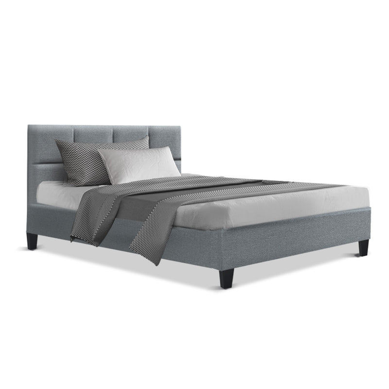 Tino Bed Frame Fabric - Grey King Single