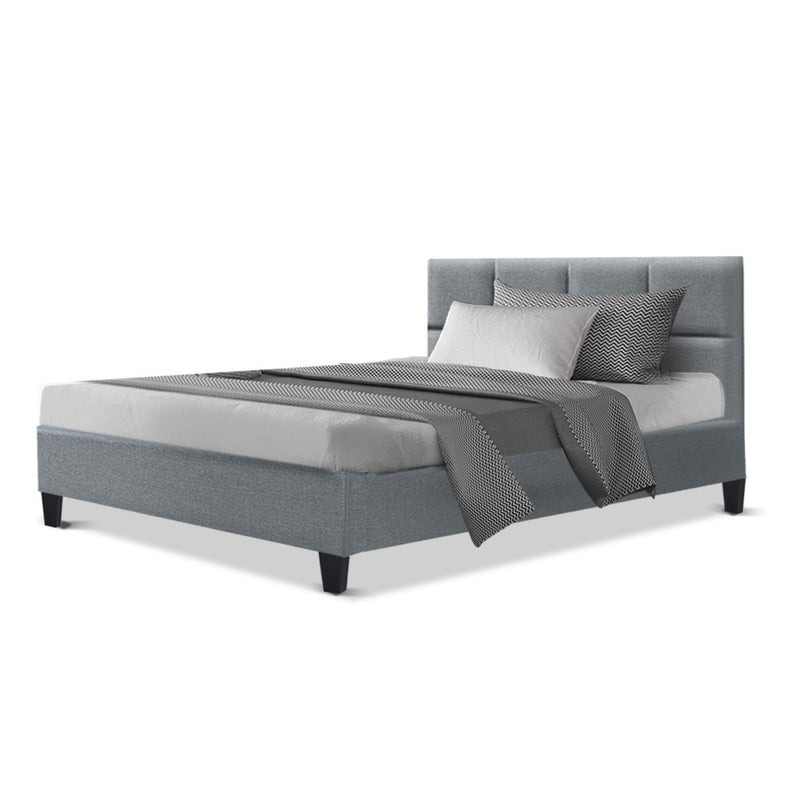 Tino Bed Frame Fabric - Grey King Single - Sale Now
