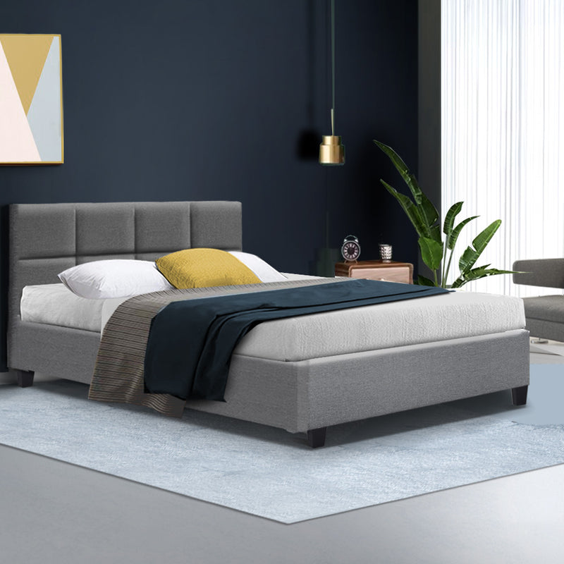 Tino Bed Frame Fabric - Grey King Single - Sale Now