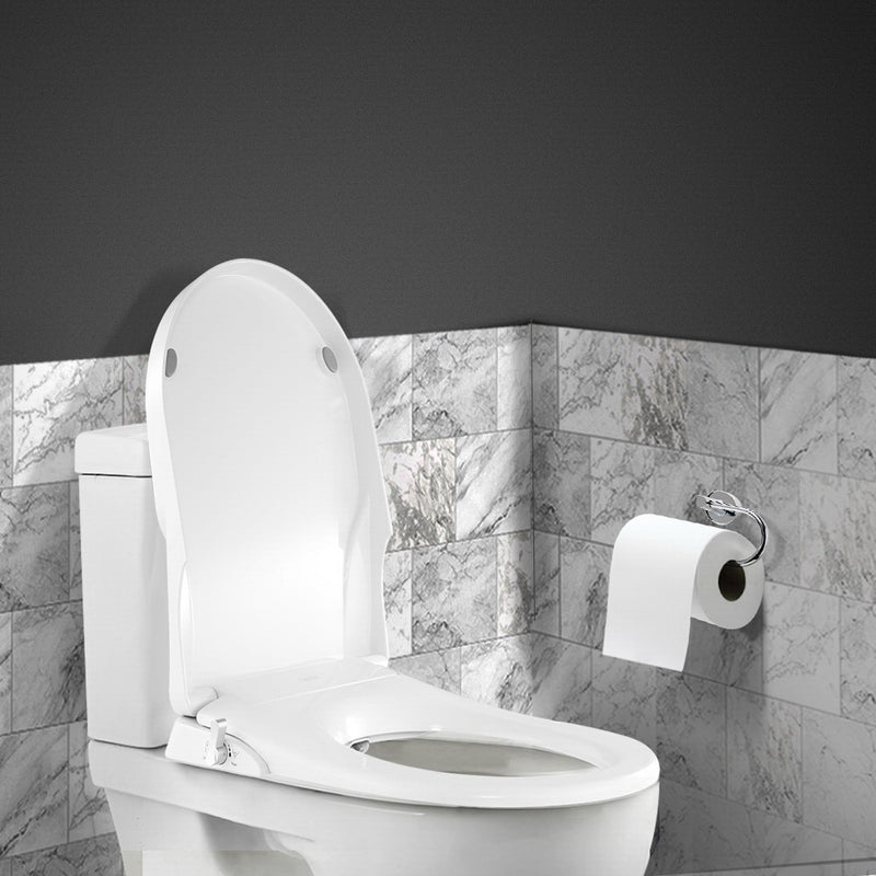 Toilet Bidet Seat Non Electric Hygiene Dual Nozzles Spray Wash Bathroom D shape - Sale Now