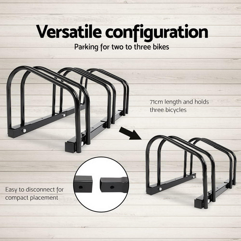 Portable Bike 3 Parking Rack Bicycle Instant Storage Stand - Black - Sale Now