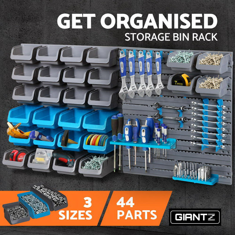 Giantz 44 Bin Wall Mounted Rack Storage Organiser - Sale Now