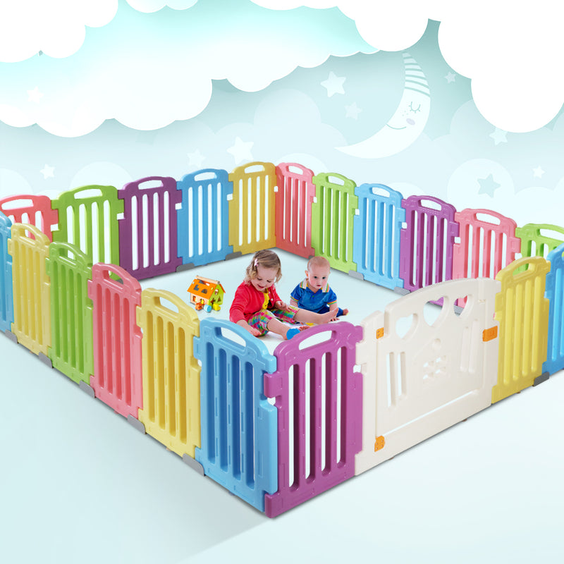 Cuddly Baby 21-Panel Plastic Baby Playpen Interactive Kids Toddler - Sale Now