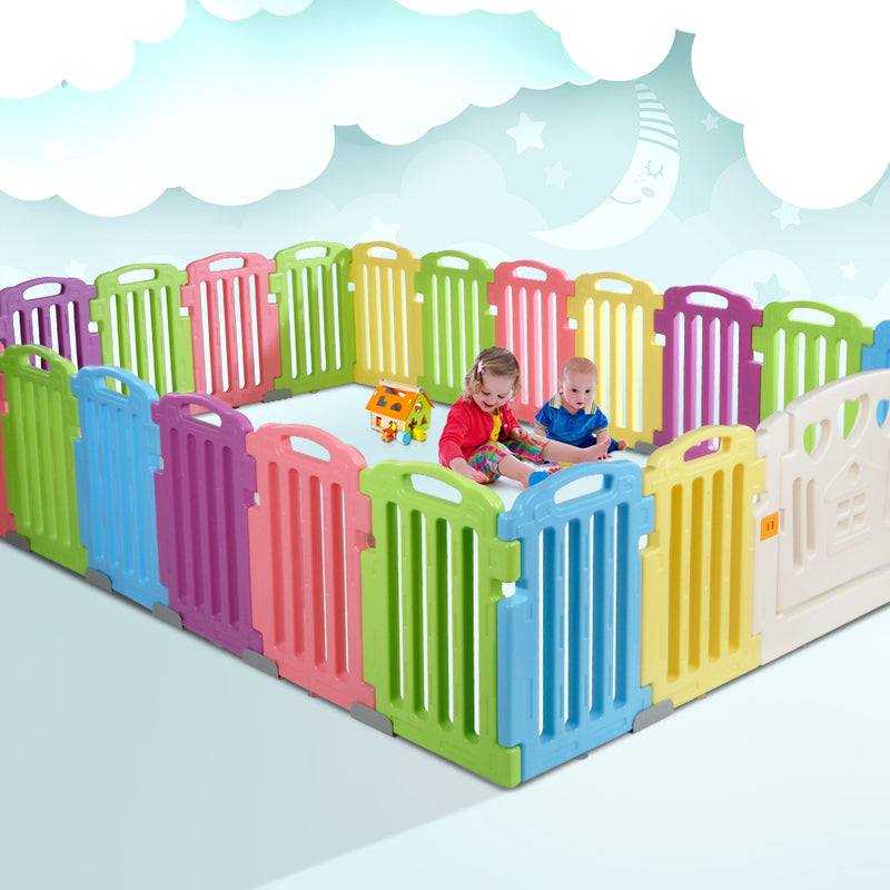Cuddly Baby 23-Panel Plastic Baby Playpen Interactive Kids Toddler - Sale Now