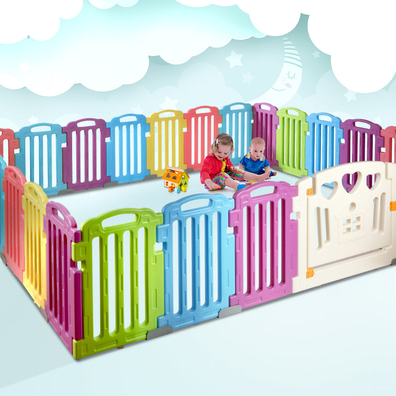 Cuddly Baby 25-Panel Plastic Baby Playpen Interactive Kids Safety Gate - Sale Now