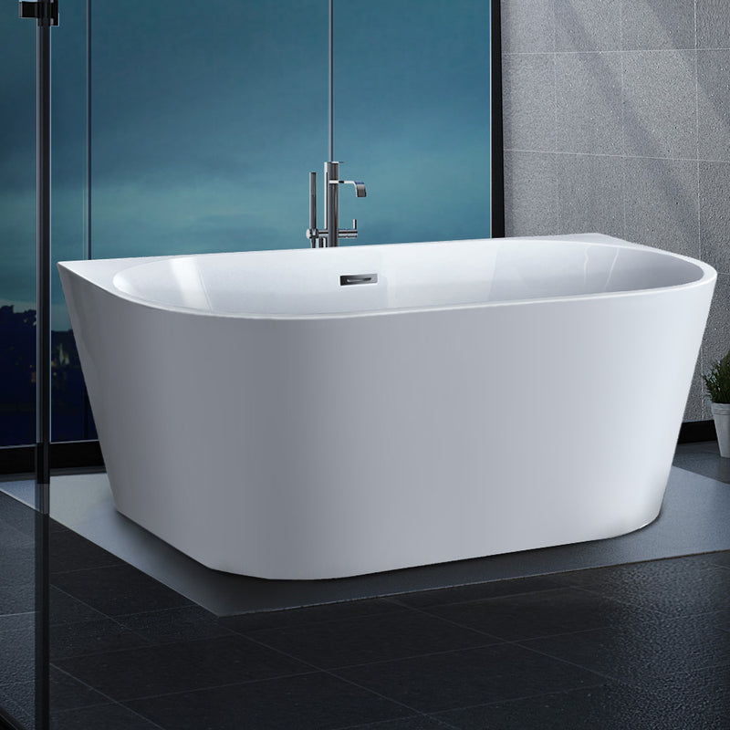 Cefito Free Standing Bath Tubs Acrylic Bathroom Back To Wall SPA Tub 170X75X58CM - Sale Now